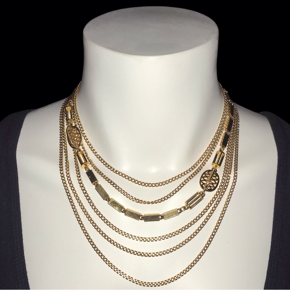 Vintage Groovy 1960 Monet Multilayer Necklace